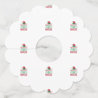  Naughty or Nice Christmas Frogs with Santa Design ワイングラスタグ