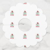  Naughty or Nice Christmas Frogs with Santa Design ワイングラスタグ (裏面)