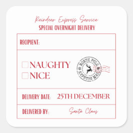 Naughty Or Nice Christmas Special Delivery スクエアシール
