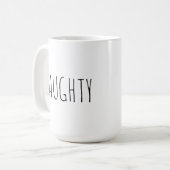 ‘NAUGHTY or NICE’ Customizable Word Chic Modern  コーヒーマグカップ (正面左)
