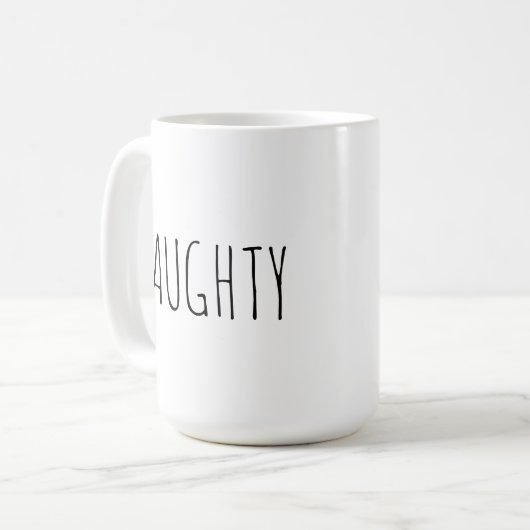 ‘NAUGHTY or NICE’ Customizable Word Chic Modern  コーヒーマグカップ (正面左)