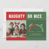 Naughty or Nice | Funny Family Kid Photo Christmas シーズンカード (正面)