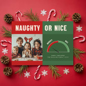 Naughty or Nice | Funny Family Kid Photo Christmas シーズンカード