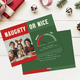 Naughty or Nice List Funny Kids Photo Christmas シーズンカード