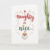Naughty or Nice List Santa Christmas Card カード (正面)