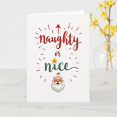 Naughty or Nice List Santa Christmas Card カード (黄色い花)