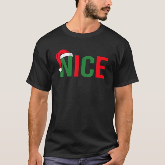 Naughty or Nice Matching Christmas Couples Costume Tシャツ (正面)
