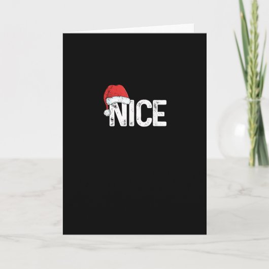 Naughty Or Nice Matching Christmas Funny Design カード (正面)