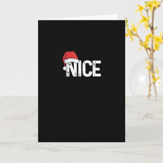 Naughty Or Nice Matching Christmas Funny Design カード (黄色い花)