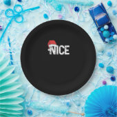 Naughty Or Nice Matching Christmas Funny Design  ペーパープレート (パーティー)