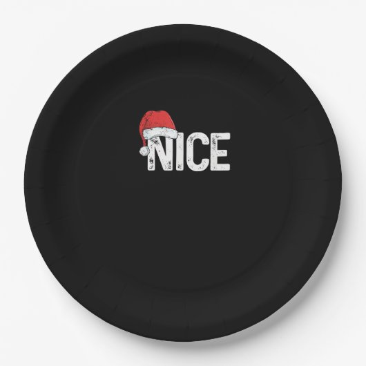 Naughty Or Nice Matching Christmas Funny Design  ペーパープレート (正面)