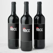 Naughty Or Nice Matching Christmas Funny Design  ワインラベル (ボトル)