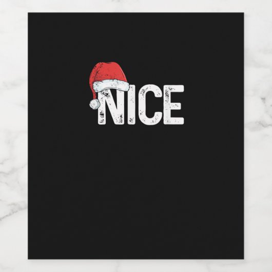 Naughty Or Nice Matching Christmas Funny Design  ワインラベル (シングルラベル)