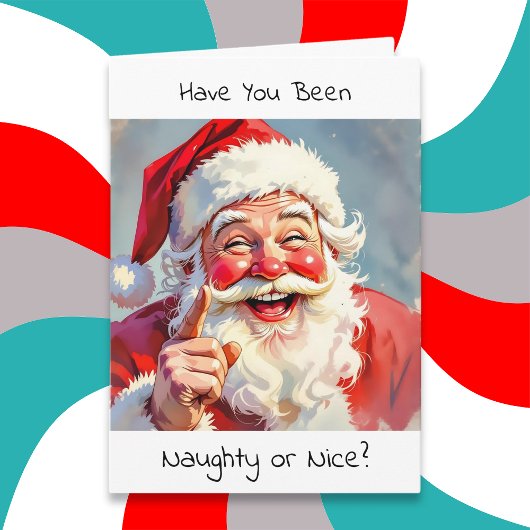 Naughty or Nice | Santa Humor Christmas シーズンカード