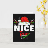 Naughty Or Nice Team Matching Christmas Pajama Men カード (黄色い花)