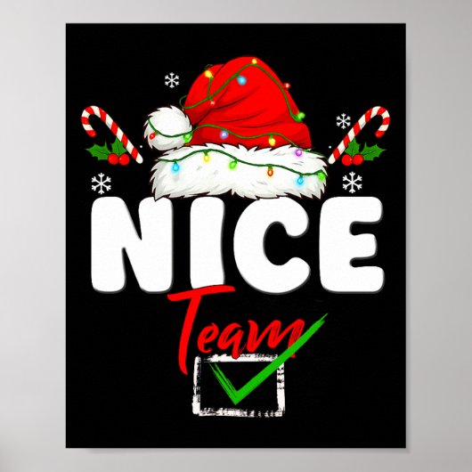 Naughty Or Nice Team Matching Christmas Pajama Men ポスター (正面)