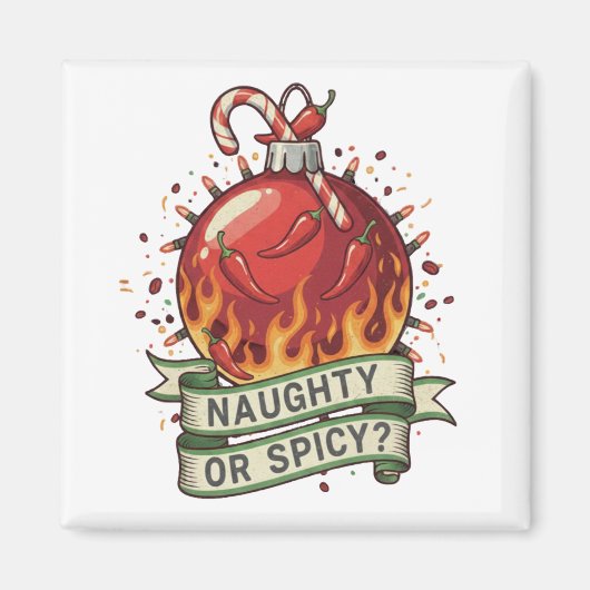 Naughty or Spicy Design Magnet マグネット (正面)