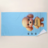 Naughty Poodle ビーチタオル (正面)