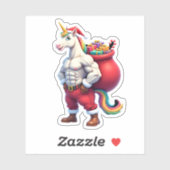 Naughty Unicorn Pun Funny Family Christmas Morning シール (シート)