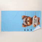 Naughty Yorkshire Terrier ビーチタオル (正面)