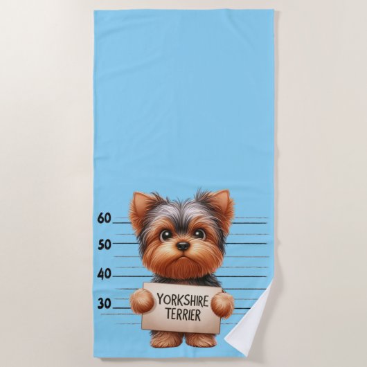 Naughty Yorkshire Terrier ビーチタオル (正面)