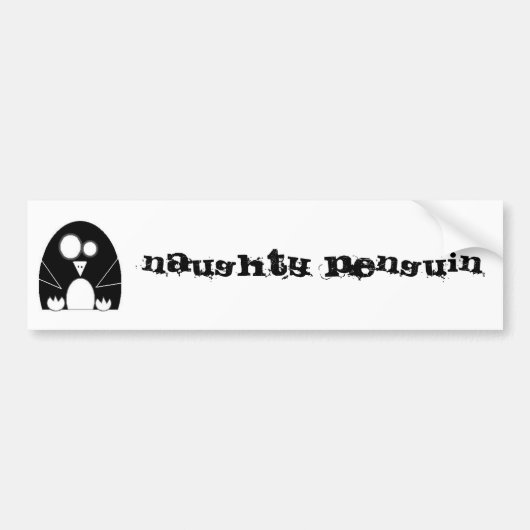 NAUGHTYPENGUINのいけないペンギン バンパーステッカー (正面)