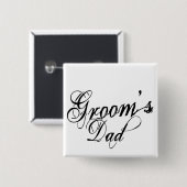 Naughyのグランジな原稿-新郎のパパの黒 缶バッジ (正面&裏面)