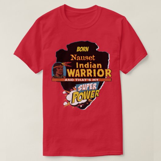 Nauset先住民アメリ生まれカンすごいド Tシャツ (デザイン正面)