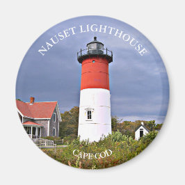 Nauset Light house, Cape Cod MA Round Magnet マグネット