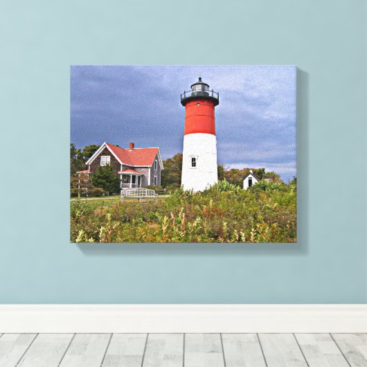 Nauset Light house, Cape Cod Mass Canvas Print キャンバスプリント (インサイチュ (ウッドフロア))