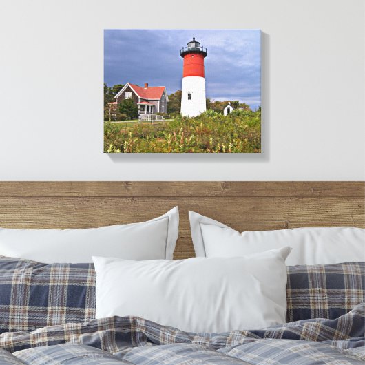 Nauset Light house, Cape Cod Mass Canvas Print キャンバスプリント (インサイチュ (寝室))