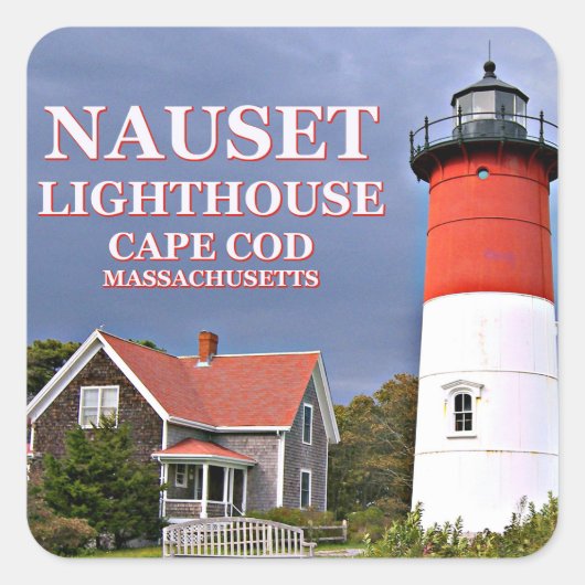 Nauset Light house, Cape Cod Massachusettsスタンプ スクエアシール (正面)