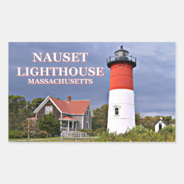 Nauset Light house, Cape Cod Massachusettsスタンプ 長方形シール