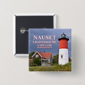 Nauset Light house, Cape Cod Massachusetts Pin 缶バッジ (正面&裏面)