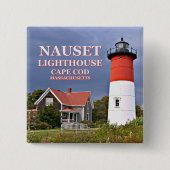 Nauset Light house, Cape Cod Massachusetts Pin 缶バッジ (正面)