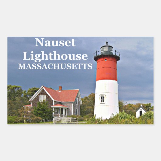 Nauset Light house, Cape Cod, Massachusetts Sticke 長方形シール (正面)