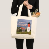 Nauset Light house, Cape Cod Massachusetts Tote Ba ラージトートバッグ (正面(商品))