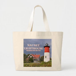 Nauset Light house, Cape Cod Massachusetts Tote Ba ラージトートバッグ
