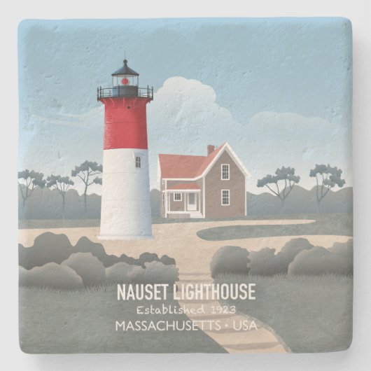 Nauset Lighthouse ストーンコースター (正面)