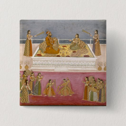 nautchのMughal若い皇帝ムハマドShah 缶バッジ (正面)