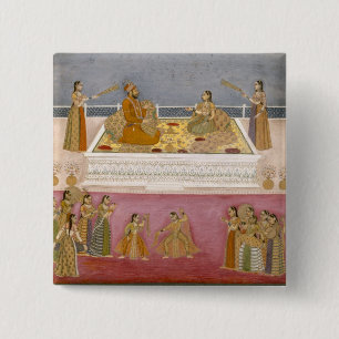 nautchのMughal若い皇帝ムハマドShah 缶バッジ