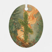 Nauthiz Runeとユール(キリスト降誕祭)ログ冬の至名 メタルオーナメント (裏面)