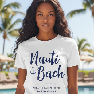 Nauti Bach アンカー 海のテーマのバチェラー・パーティー Tシャツ