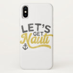Nauti Nautical Vintage Type グレー イエローにしよう iPhone X ケース<br><div class="desc">スマートフォンケース</div>