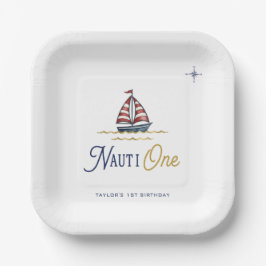 Nauti One セイルボート 1歳の誕生日パーティー ペーパープレート