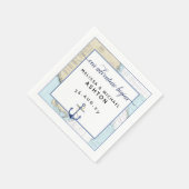 #Nauticalの結婚スクリプトタイポグラフィ日付#Florida スタンダードカクテルナプキン (角)