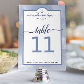 #Nauticalネイビースチールブルーウォーターイベント結婚ズ テーブルナンバー