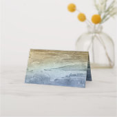 #Nauticalネイビーブルー金ゴールド水彩イベント結婚 プレイスカード (裏面)