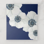 #Nauticalネイビーブルー&ホワイトアネモネ結婚ズ プレイスカード (内部開封)