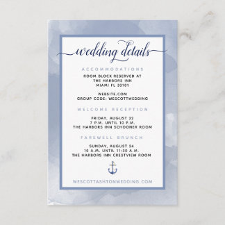 #Nautical水彩いかりイベント結婚詳細 エンクロージャーカード